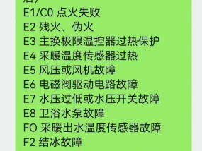 冀能壁挂炉E2故障及维修方法（解读壁挂炉E2故障）