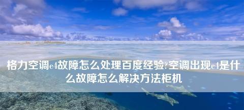 开利空调故障代码查询维修指南（全面了解开利空调故障代码及其维修方法）  第3张