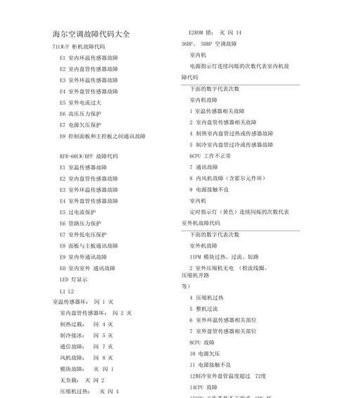 海尔空调代码及解决方法（掌握海尔空调代码）  第2张
