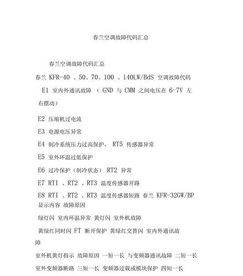 春兰空调故障代码88的原因及维修方法（解读春兰空调故障代码88）  第3张