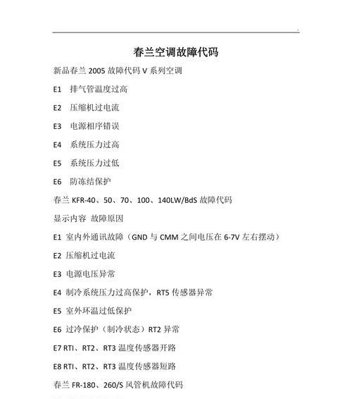 春兰空调故障代码88的原因及维修方法（解读春兰空调故障代码88）  第1张